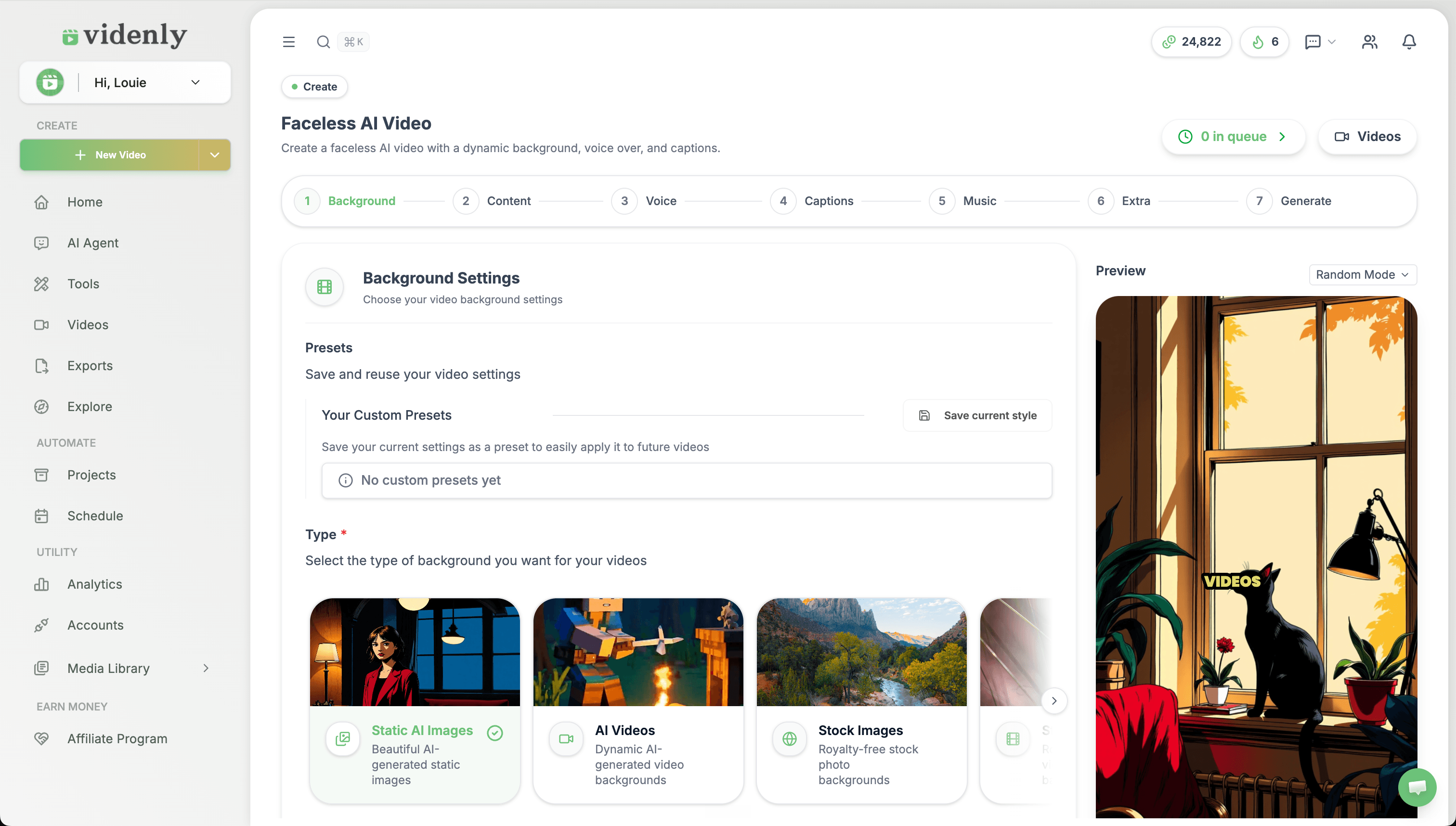 Videnly faceless video creation workflow