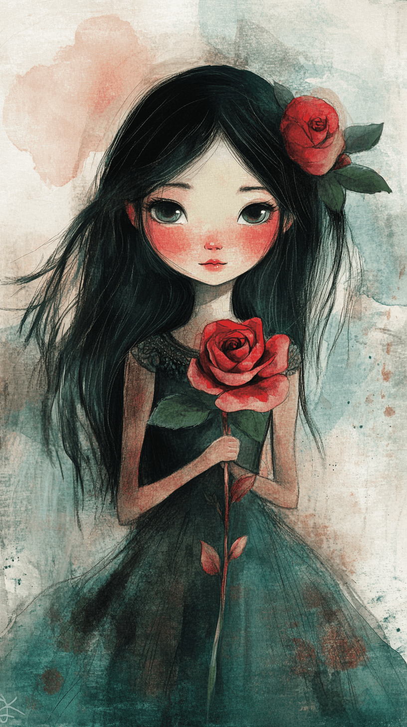 Dark Watercolor art style