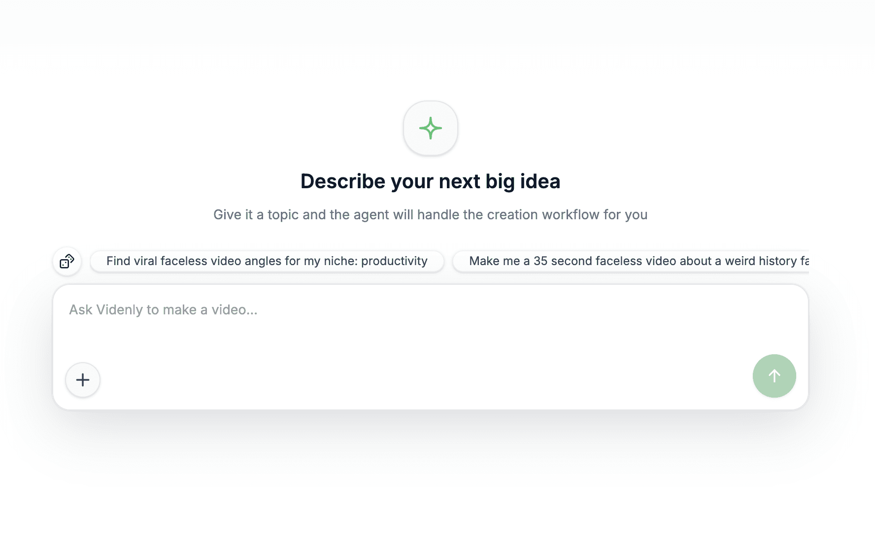 Videnly AI Agent preparing a video workflow