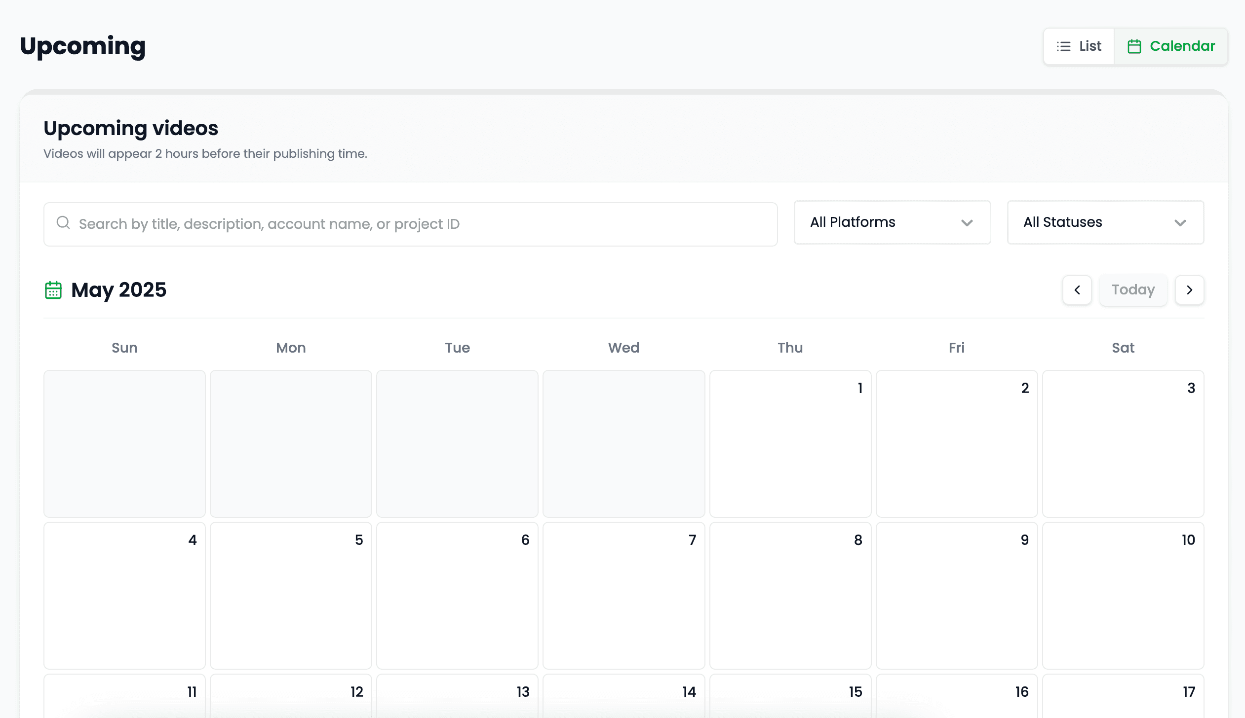 Automatic publishing workflow in Videnly